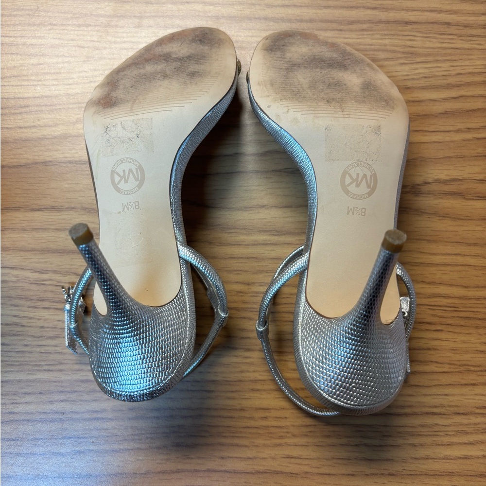 Michael Kors Carlene silver and Gold High Heel Sandals - Picture 4 of 6